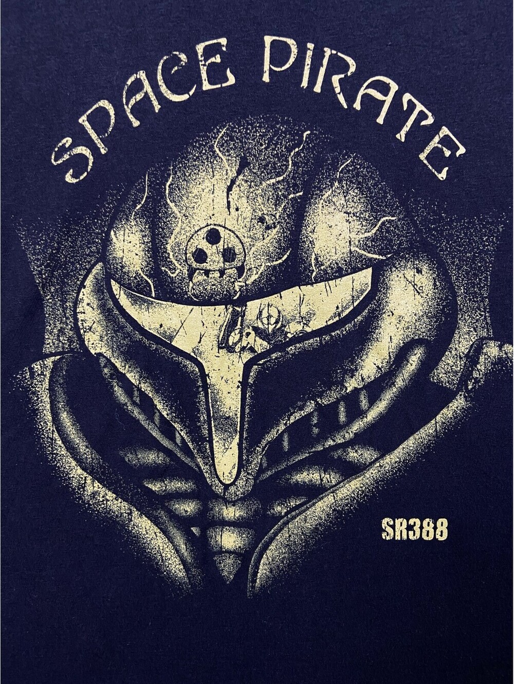 Black Metroid Samus Aran 'Space Pirate SR388' Graphic T-Shirt XL Tall Gaming EUC